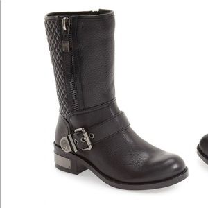 Vince Camuto Quilted Whynn Moto Biker Boot…